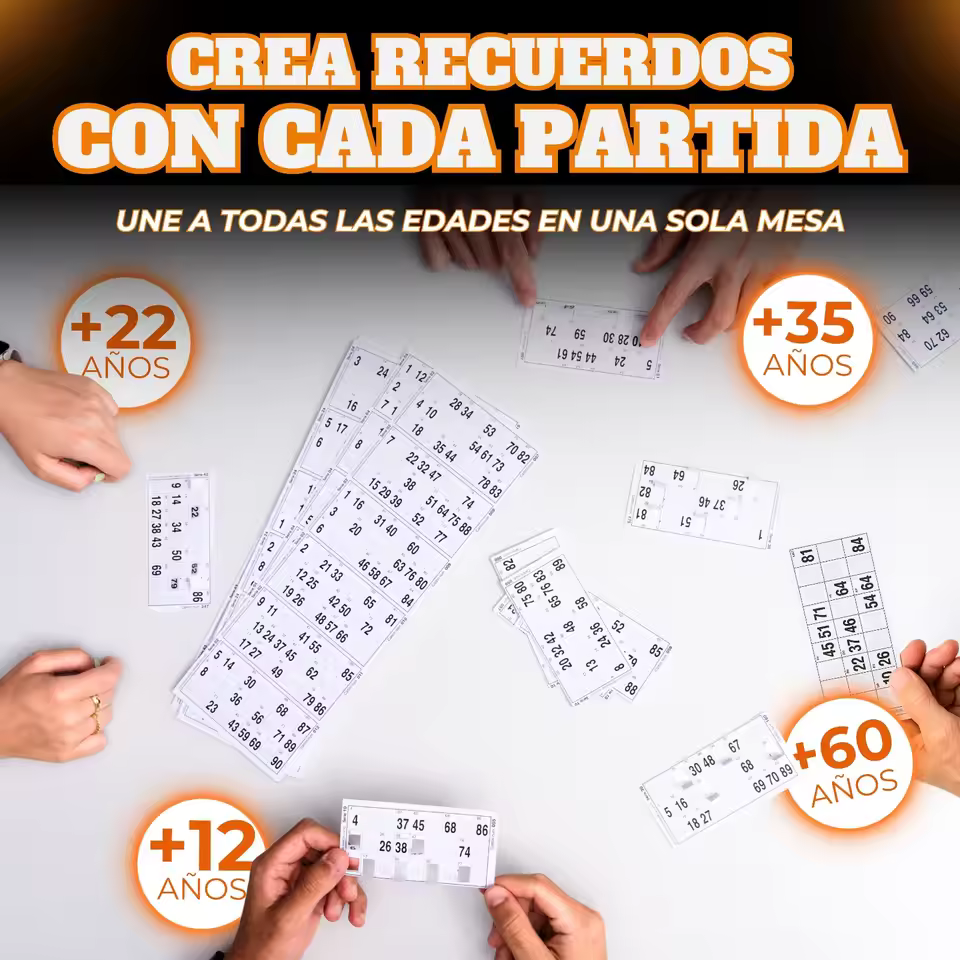 Bingo Familiar 90 Bolas + 960 Cartones Troquelados - Imagen 5