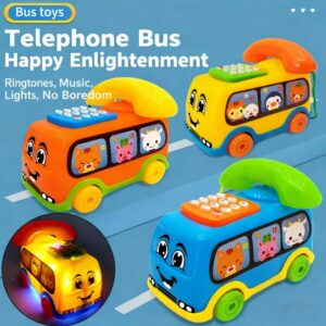 Coche Autobús Telefónico Bebé Montessori - Juguete Educativo con Teclado y Sonidos para +1 Año