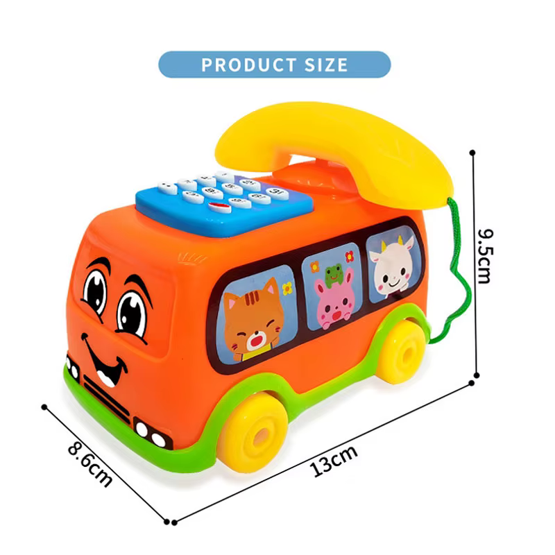 Coche Autobús Telefónico Bebé Montessori - Juguete Educativo con Teclado y Sonidos para +1 Año - Imagen 6