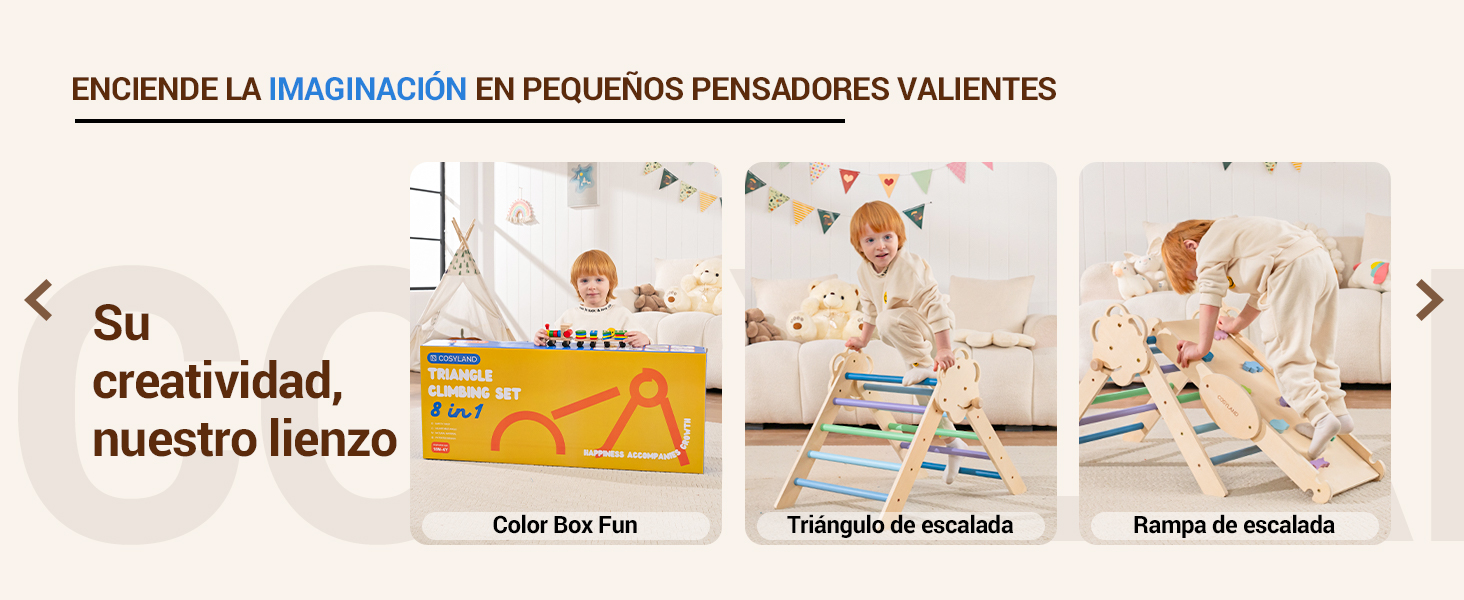 Arco Pikler Plegable de Madera - Triángulo de Escalada para Bebés 1-3 Años - Imagen 2